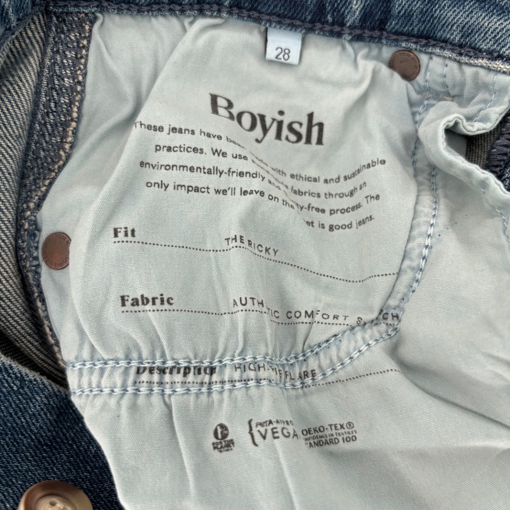 NWT Boyish The Ricky High Rise Flare Sz 28 - Picture 7 of 11